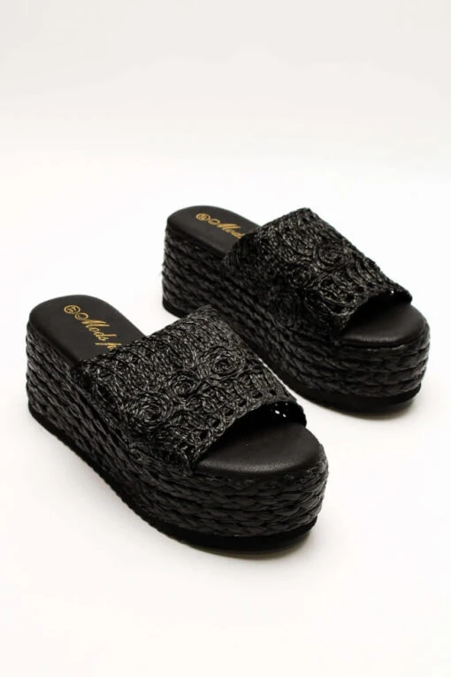 Keilsandale Tunez Schwarz -Mode Dessous Geschäft platformes espantrigies me psatha 64483 y0g7
