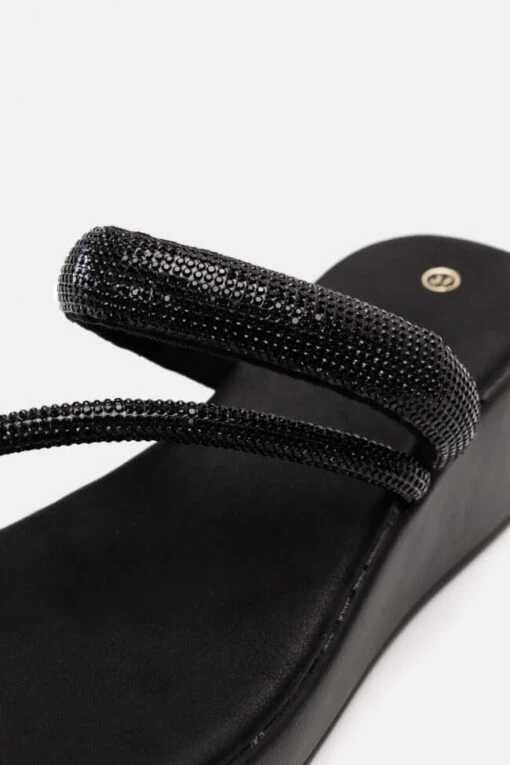 Brilli Manila Schwarz Sandale -Mode Dessous Geschäft platformes me lokso louraki strass 90837 v0d6