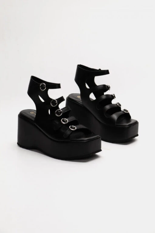 Bogota Schwarze Sandale -Mode Dessous Geschäft platformes open heel me tokes 91075 ac63