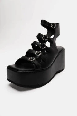 Bogota Schwarze Sandale -Mode Dessous Geschäft platformes open heel me tokes 91075 o42y