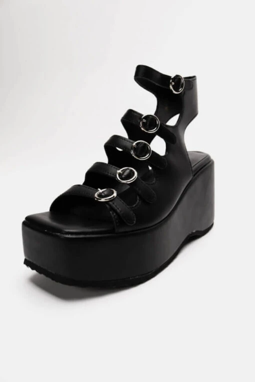 Bogota Schwarze Sandale -Mode Dessous Geschäft platformes open heel me tokes 91075 o42y