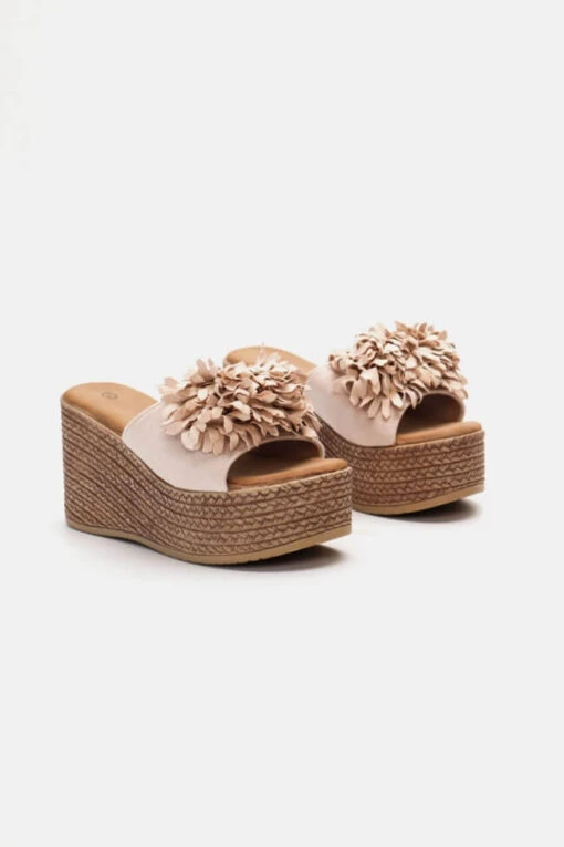 Blumen-Keilsandale -Mode Dessous Geschäft platformes suede me louloudia 90989 9sdh