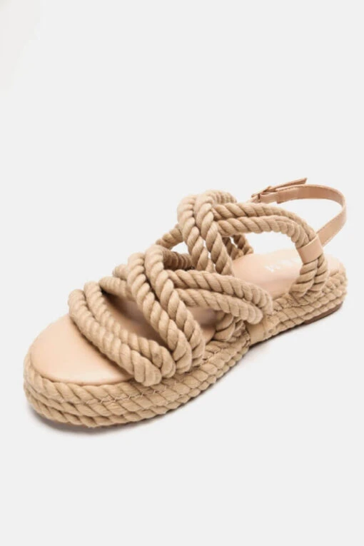 Beige Rope Sandale -Mode Dessous Geschäft sandalia me sxoini 89543
