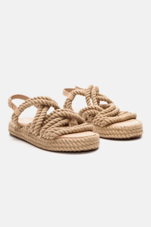 Beige Rope Sandale -Mode Dessous Geschäft sandalia me sxoini 89543 k66v