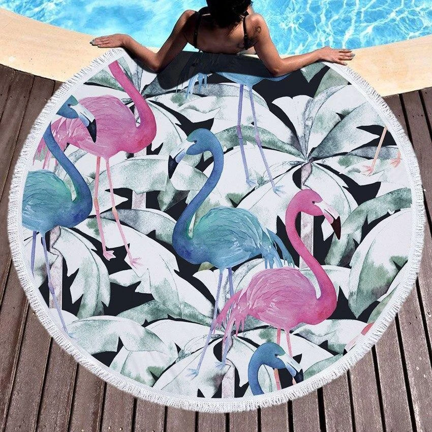 Blauer Flamingo Strandhandtuch 3 Blauer Flamingo Strandhandtuch