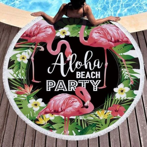 Flamenco Party Strandhandtuch -Mode Dessous Geschäft toalla de playa flamenco party pasarelle 539734