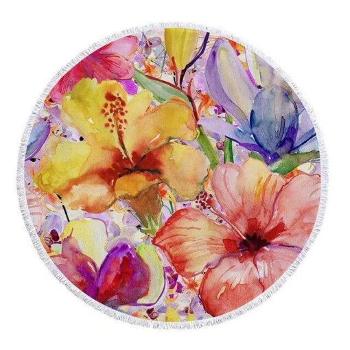 Blumen Strandhandtuch -Mode Dessous Geschäft toalla de playa flores fleco pasarelle 1 583888