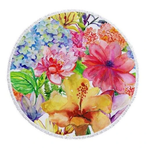 Blumen Strandhandtuch -Mode Dessous Geschäft toalla de playa flores fleco pasarelle 2 975773