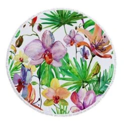 Blumen Strandhandtuch -Mode Dessous Geschäft toalla de playa flores fleco pasarelle 3 142240