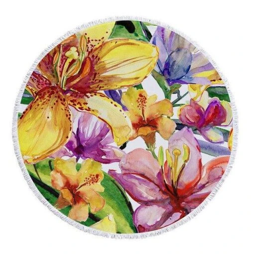 Blumen Strandhandtuch -Mode Dessous Geschäft toalla de playa flores fleco pasarelle 4 853751