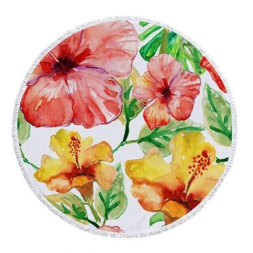 Blumen Strandhandtuch -Mode Dessous Geschäft toalla de playa flores fleco pasarelle 5 512584